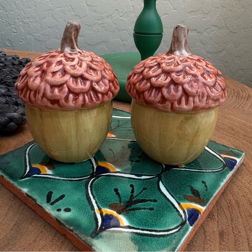 Ceramic Acorn Salt and Pepper Shakers
